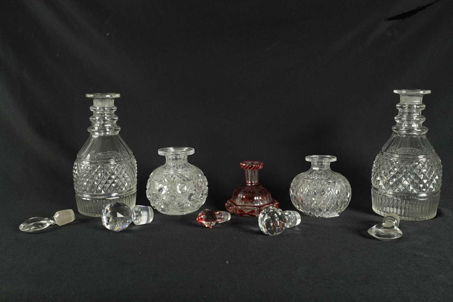 A PAIR OF 19TH CENTURY CUT GLASS DECANTERS - Image 6 of 63