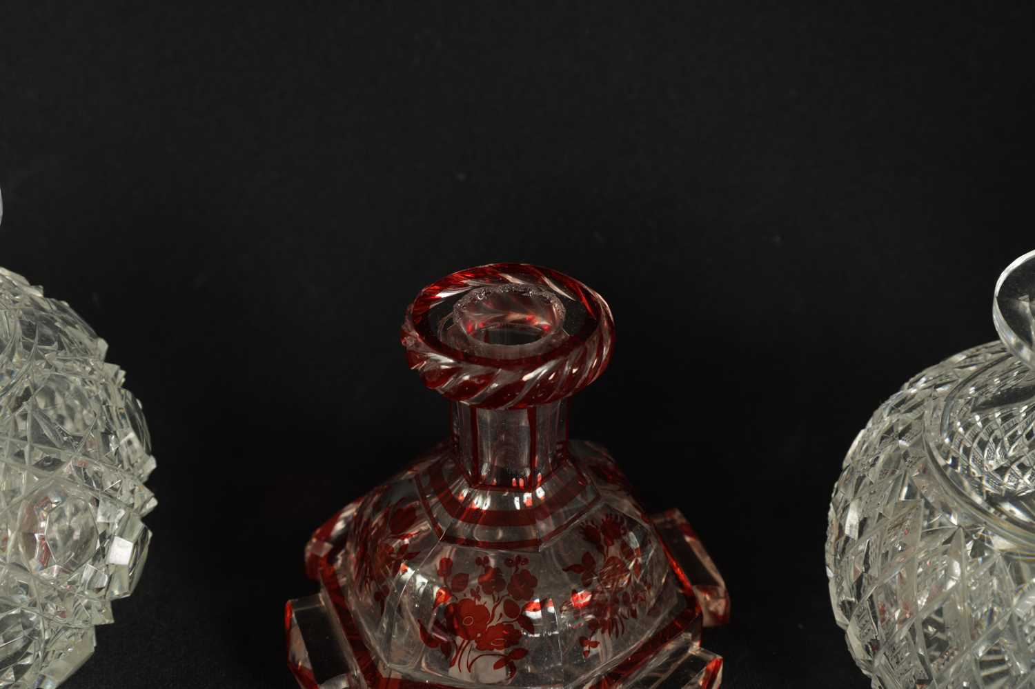 A PAIR OF 19TH CENTURY CUT GLASS DECANTERS - Image 55 of 63