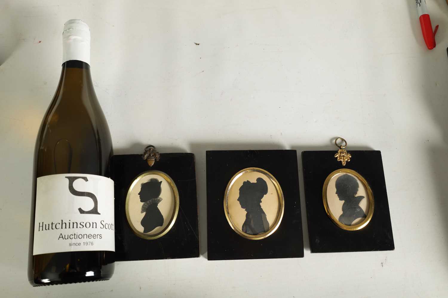 THREE EARLY/MID 19TH CENTURY SILHOUETTE BUST PORTRAITS ON CARD OF YOUNG LADIES - Image 5 of 7