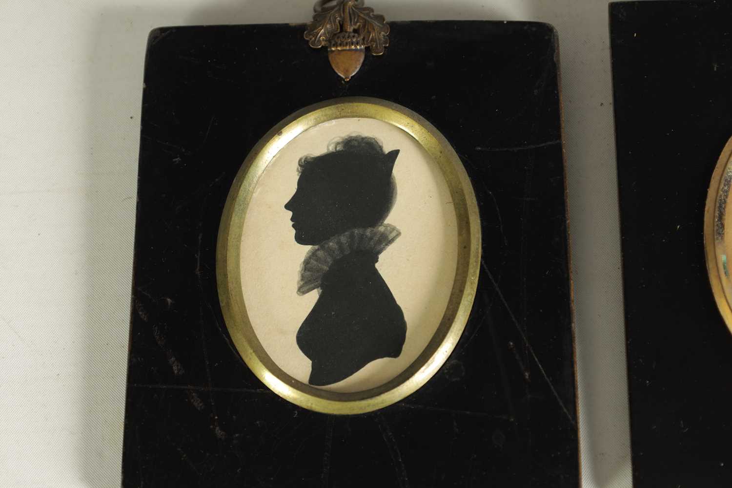 THREE EARLY/MID 19TH CENTURY SILHOUETTE BUST PORTRAITS ON CARD OF YOUNG LADIES - Image 2 of 7