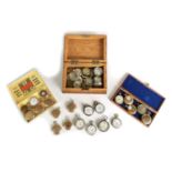 A LARGE COLLECTION OF GOLD-PLATED AND OTHER GENTLEMANS POCKET WATCHES AND WATCH MOVEMENTS