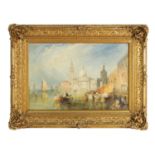 T PHYSICK. A LATE 19TH CENTURY OIL ON CANVAS VIEW OF SAN GIORGIO VENICE