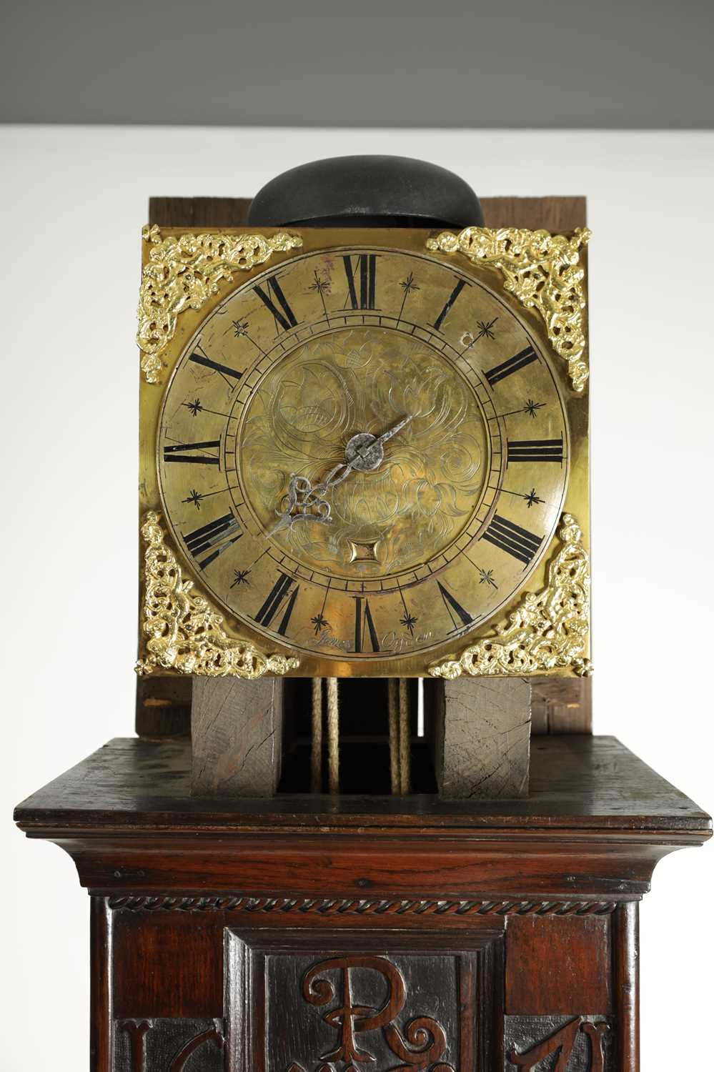 A LATE 17TH CENTURY OAK “COFFIN' CASE 30-HOUR LONGCASE CLOCK SIGNED JOHN OGDEN - Image 8 of 11