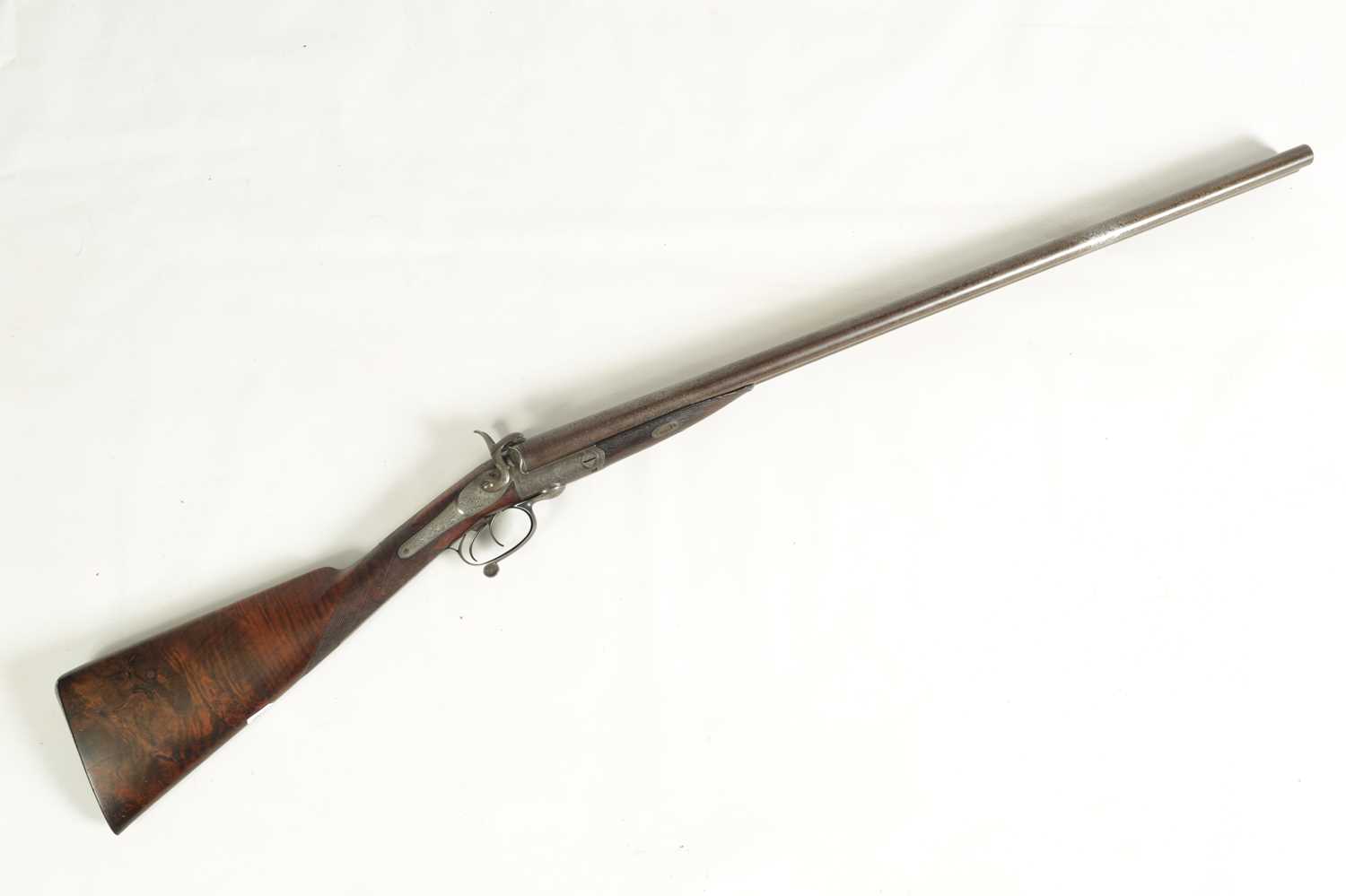 A 19TH CENTURY DOUBLE BARRELLED PINFIRE SHOTGUN BY ROBERT FALTA - Image 7 of 10