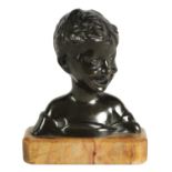 A 19TH-CENTURY FRENCH PATINATED BRONZE BUST