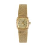 A 9CT YELLOW GOLD LONGINES LADIES WRISTWATCH