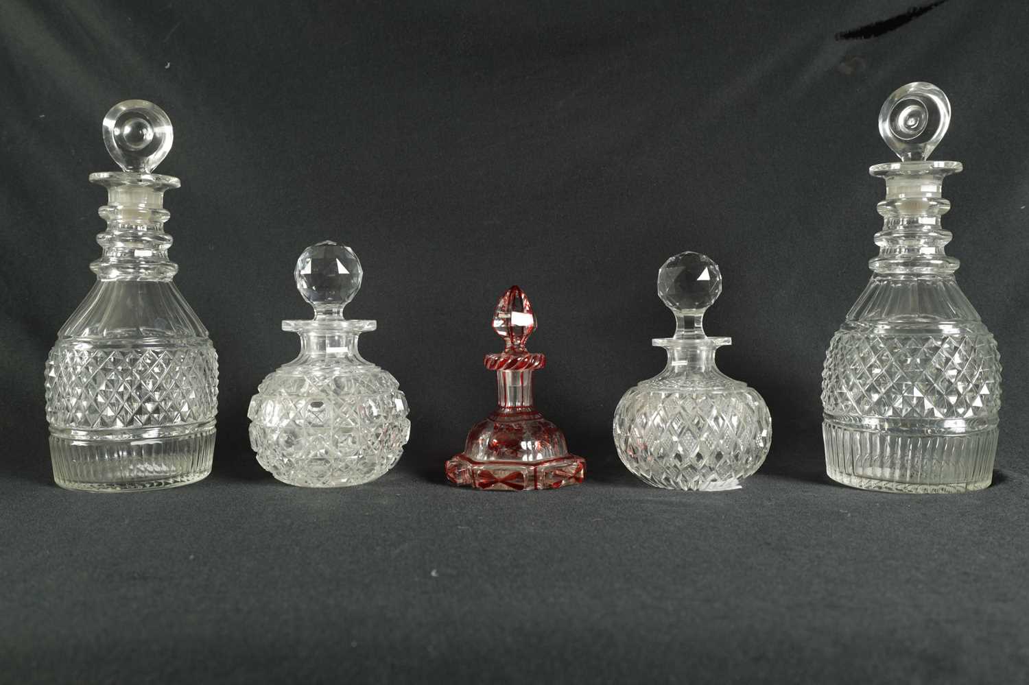 A PAIR OF 19TH CENTURY CUT GLASS DECANTERS - Image 3 of 63