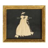A 20TH CENTURY RELIEF DECORATED SILHOUETTE OF LADIES FASHION 1846-1925