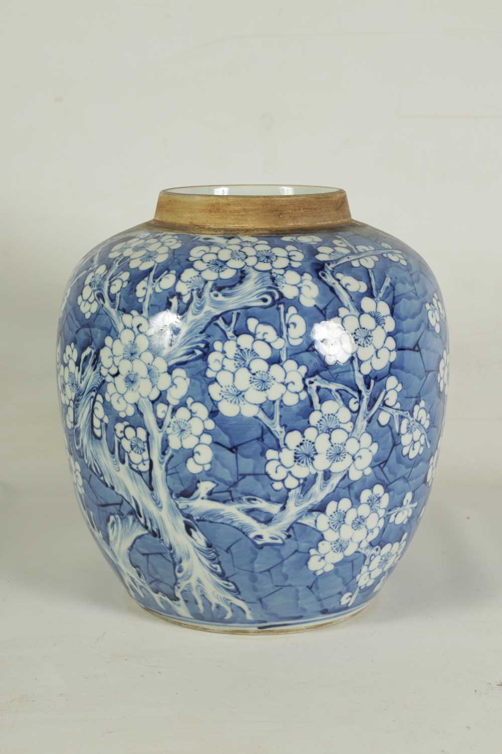 A LARGE 19TH CENTURY CHINESE BLUE AND WHITE GINGER JAR AND COVER - Image 8 of 13