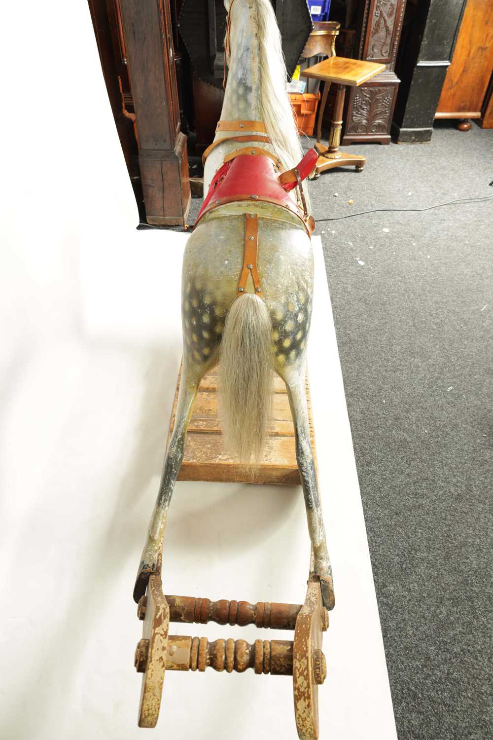 AN OVERSIZE 19TH CENTURY ROCKING HORSE - Image 4 of 7