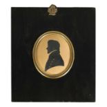 EDWARD FOSTER - AN EARLY 19TH CENTURY OVAL SILHOUETTE ON CARD