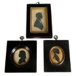 A COLLECTION OF THREE 19TH CENTURY AND LATER SILHOUETTE BUST PORTRAITS