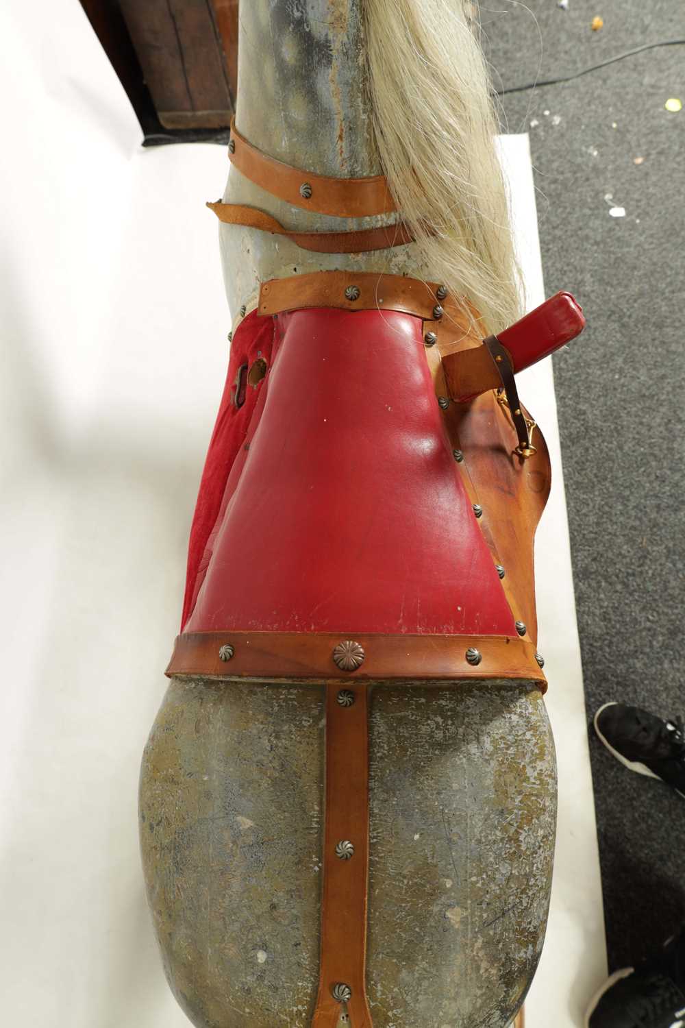AN OVERSIZE 19TH CENTURY ROCKING HORSE - Image 7 of 7