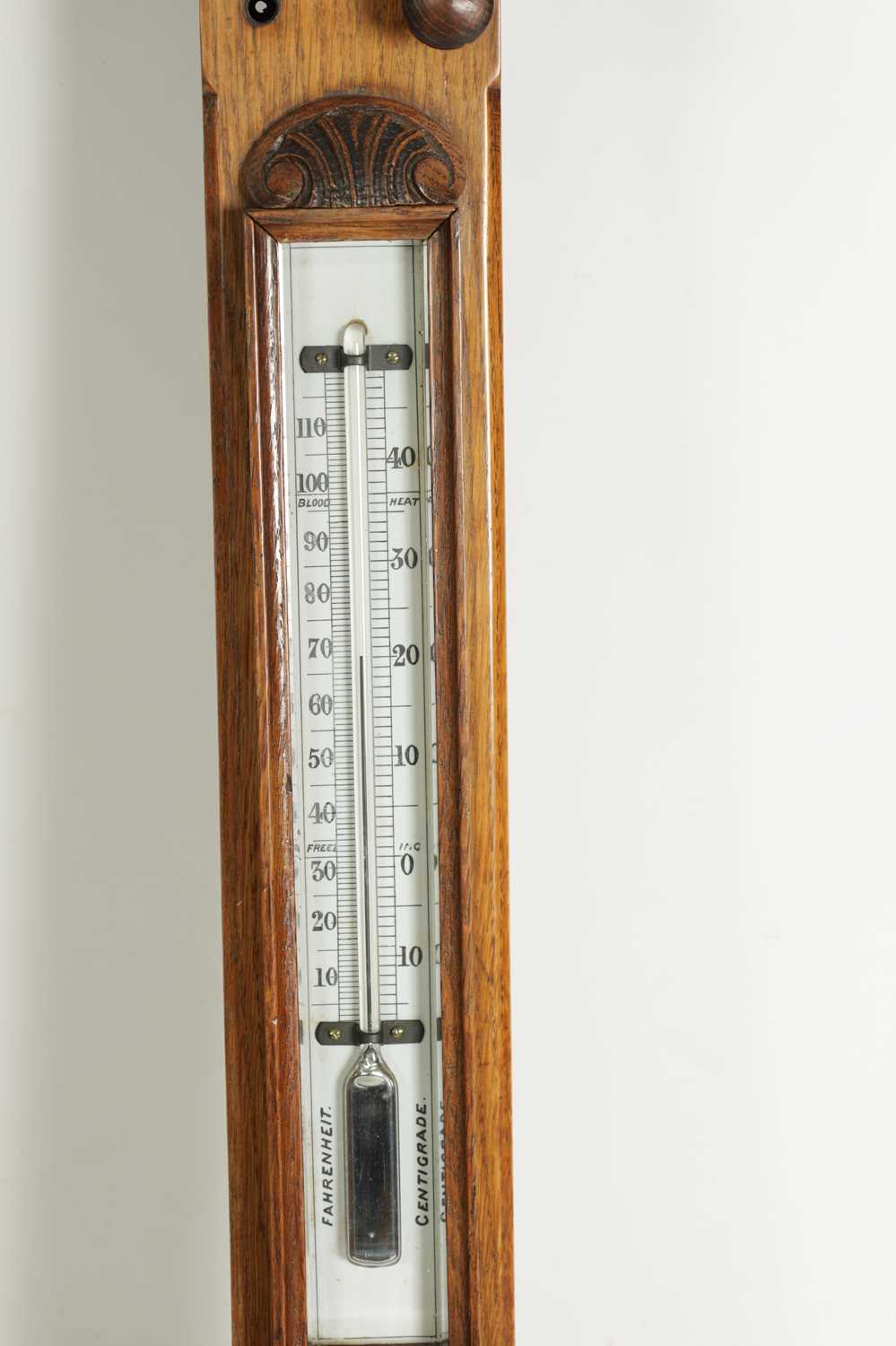 SUTTON, WHITEHAVEN. A LATE 19TH CENTURY OAK STICK BAROMETER - Image 4 of 5