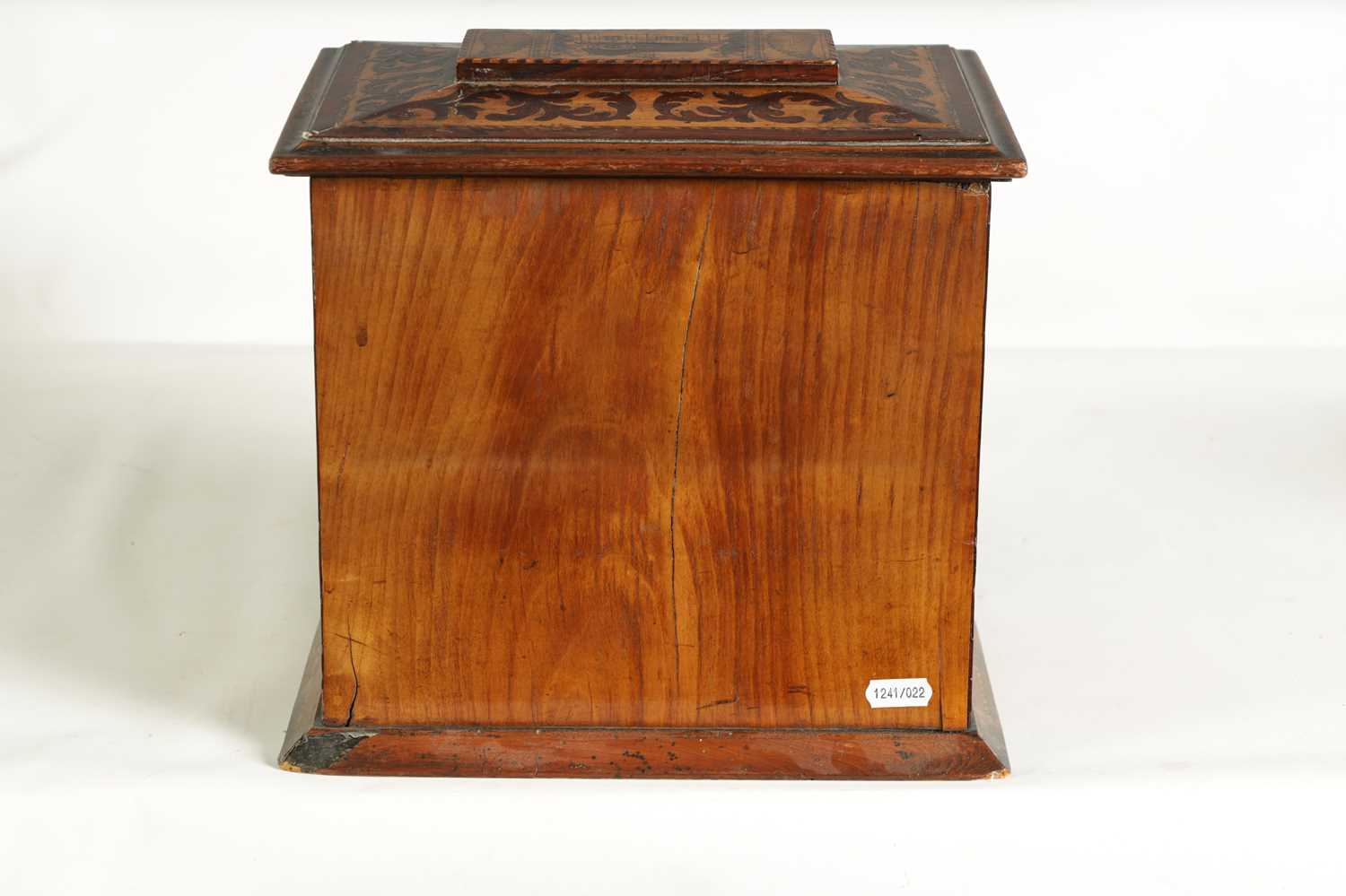 A GOOD 19TH CENTURY KILLARNEY WARE YEW WOOD SEWING CABINET - Image 13 of 14