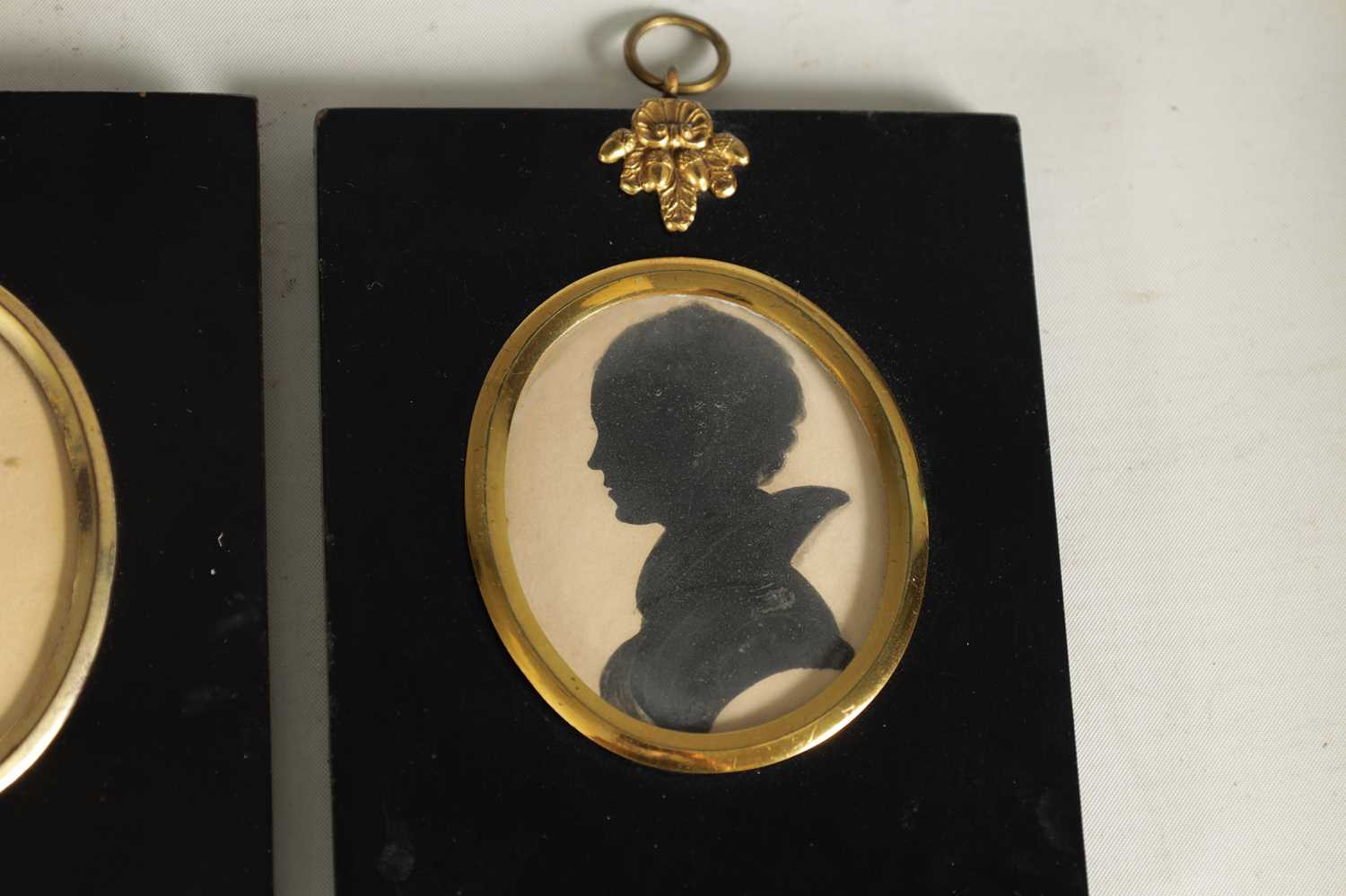 THREE EARLY/MID 19TH CENTURY SILHOUETTE BUST PORTRAITS ON CARD OF YOUNG LADIES - Image 4 of 7