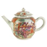 AN 18TH CENTURY CHINESE FAMILLE ROSE PORCELAIN TEAPOT