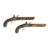 A GOOD PAIR OF EARLY 19TH CENTURY FLINTLOCK DUELLING PISTOLS BY THEOPHILUS RICHARDS