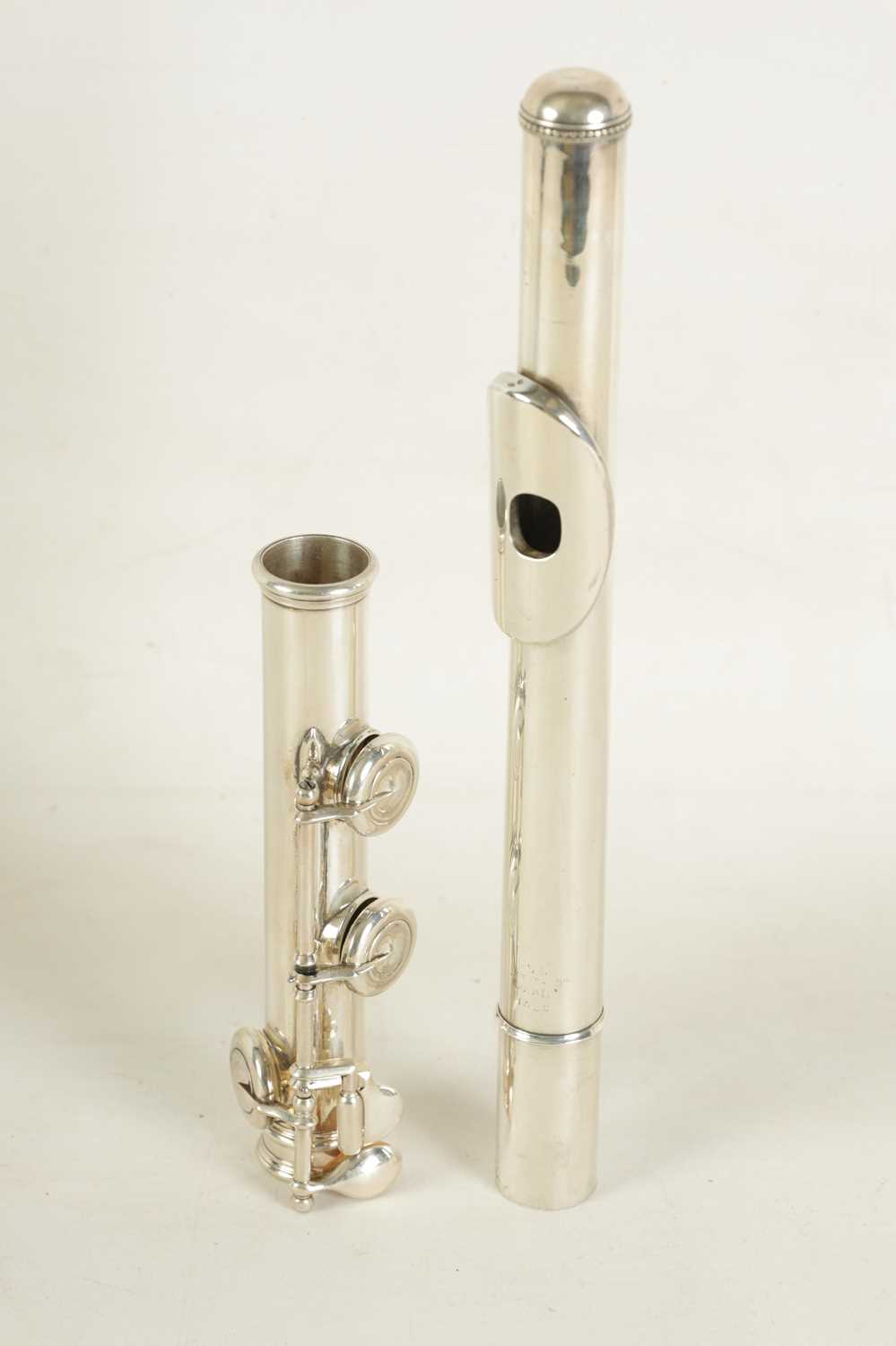 A MID 19TH CENTURY SOLID SILVER CONCERT FLUTE BY LOUIS LOT, PARIS. NO. 1056 - Image 10 of 11