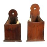 TWO 18TH CENTURY PITCH PINE CANDLE BOXES