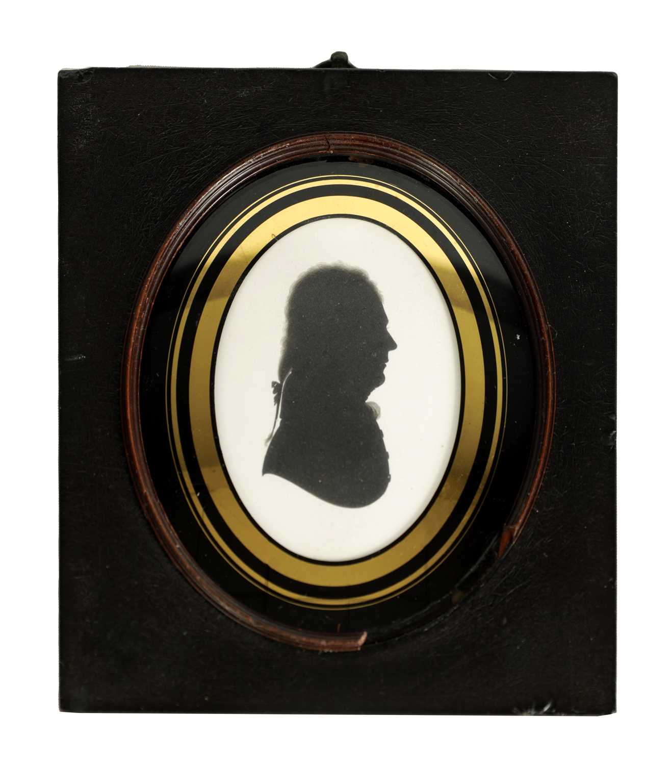 JOHN FIELD - AN EARLY 19TH CENTURY OVAL MINIATURE SILHOUETTE ON PLASTER