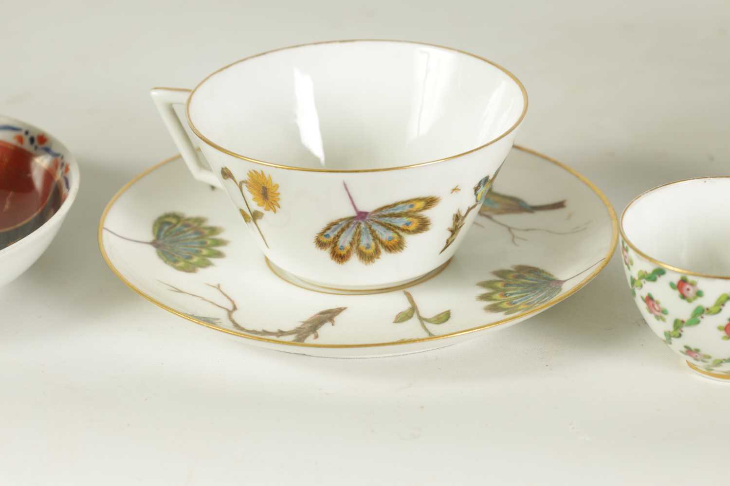 THREE 19TH CENTURY SEVRES STYLE MINIATURE CUPS AND SAUCERS - Image 4 of 15