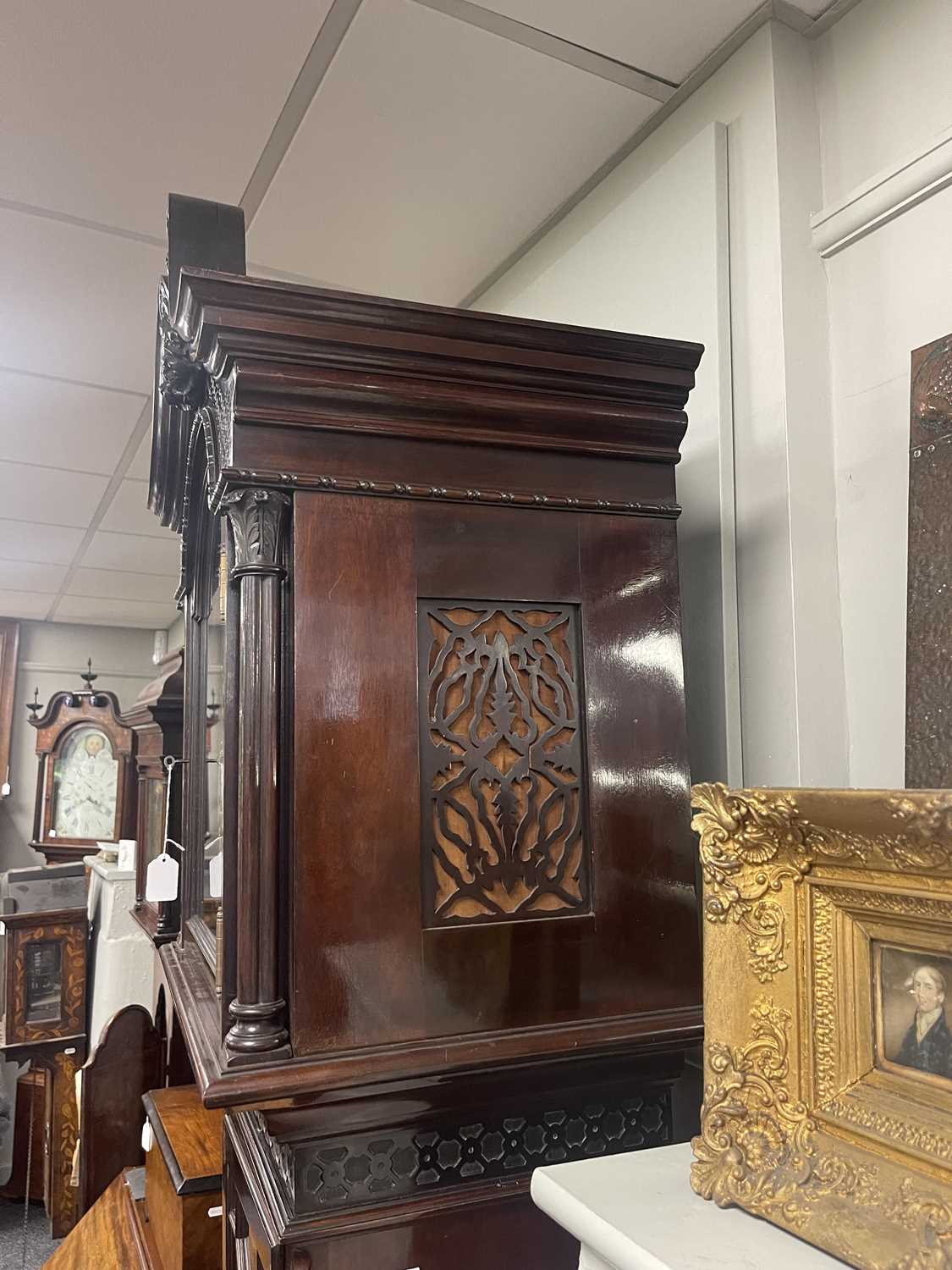 RUSSELLS LTD. MANCHESTER. A GOOD QUALITY EDWARDIAN TUBE CHIMING MAHOGANY LONGCASE CLOCK - Image 14 of 15