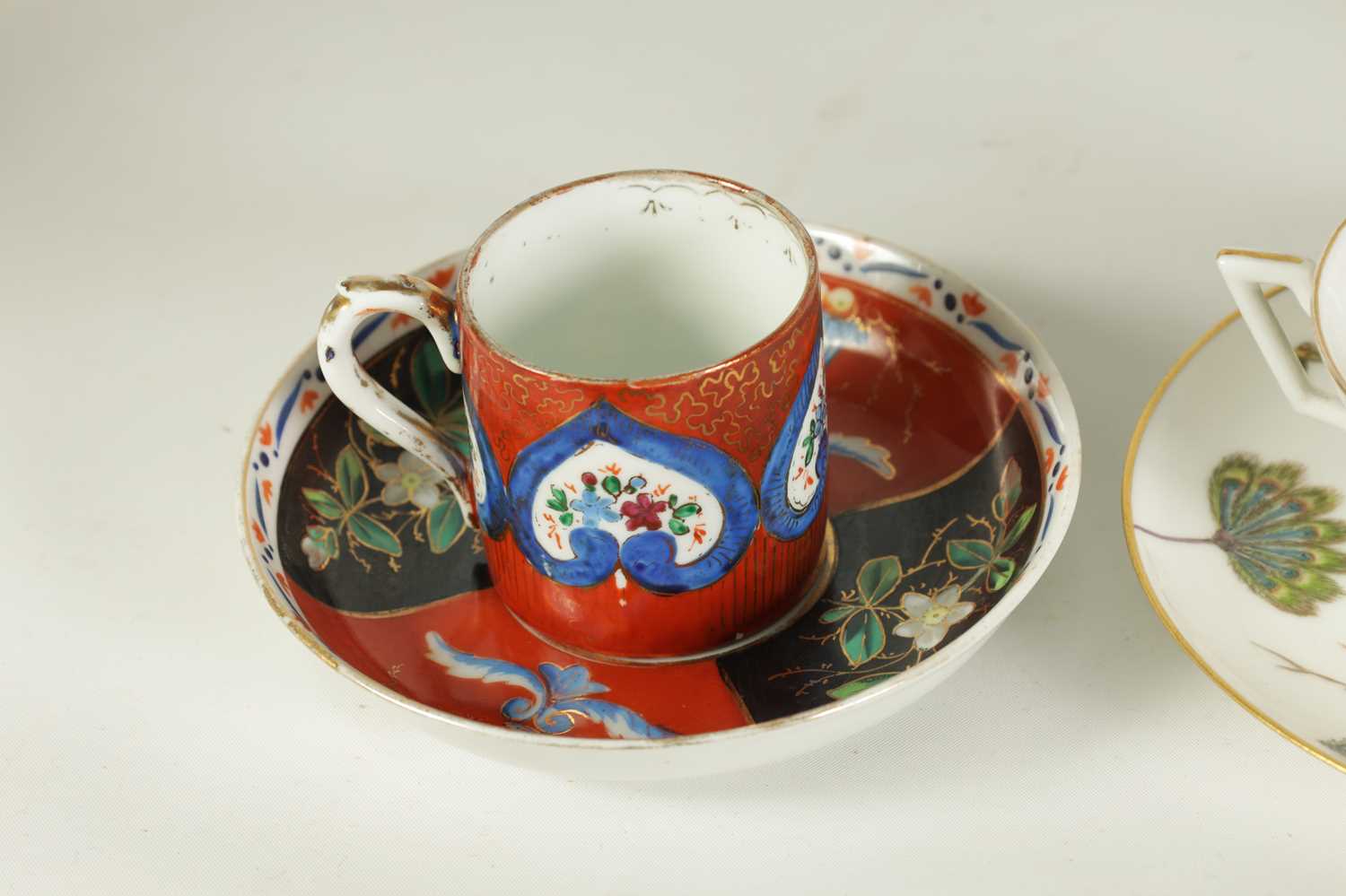 THREE 19TH CENTURY SEVRES STYLE MINIATURE CUPS AND SAUCERS - Image 6 of 15