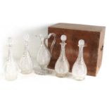 A CASED SET OF LATE GEORGIAN TABLE GLASSWARE