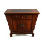 A LATE 19TH CENTURY CHINESE WALNUT ALTAR CABINET