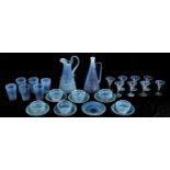 A COLLECTION OF LATE 19TH CENTURY VASELINE GLASSWARE