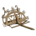 AN 18TH/19TH CENTURY IRONWORK HANGING FIREFRONT MARRIAGE TRIVET