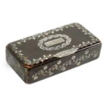 AN 18TH CENTURY TORTOISESHELL AND SILVER PIQUEWORK SNUFF BOX