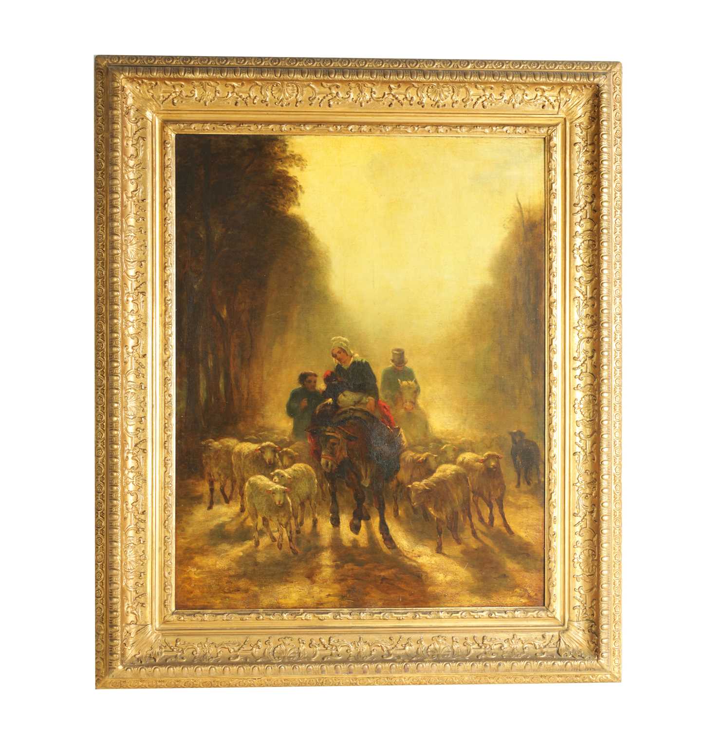 FRENCH SCHOOL. A MID 19TH CENTURY OIL ON CANVAS THE DROVERS FAMILY, OFF TO MARKET