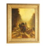 FRENCH SCHOOL. A MID 19TH CENTURY OIL ON CANVAS THE DROVERS FAMILY, OFF TO MARKET