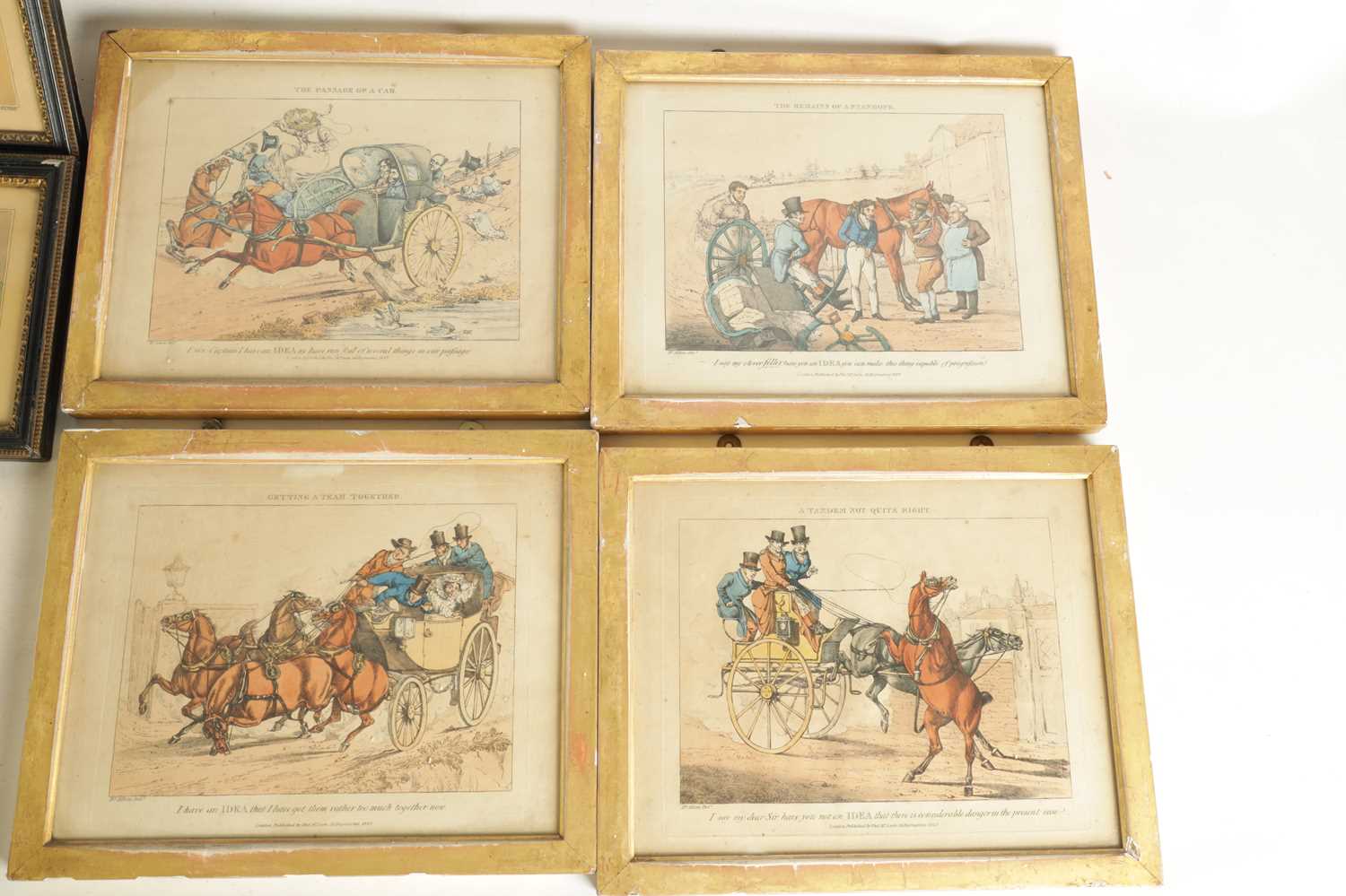 AFTER HENRY ALKEN PUBLISHED BY THOMAS. McLEAN A SET OF FIVE EARLY 19TH-CENTURY HUMOROUS HORSE AND CA - Image 2 of 10