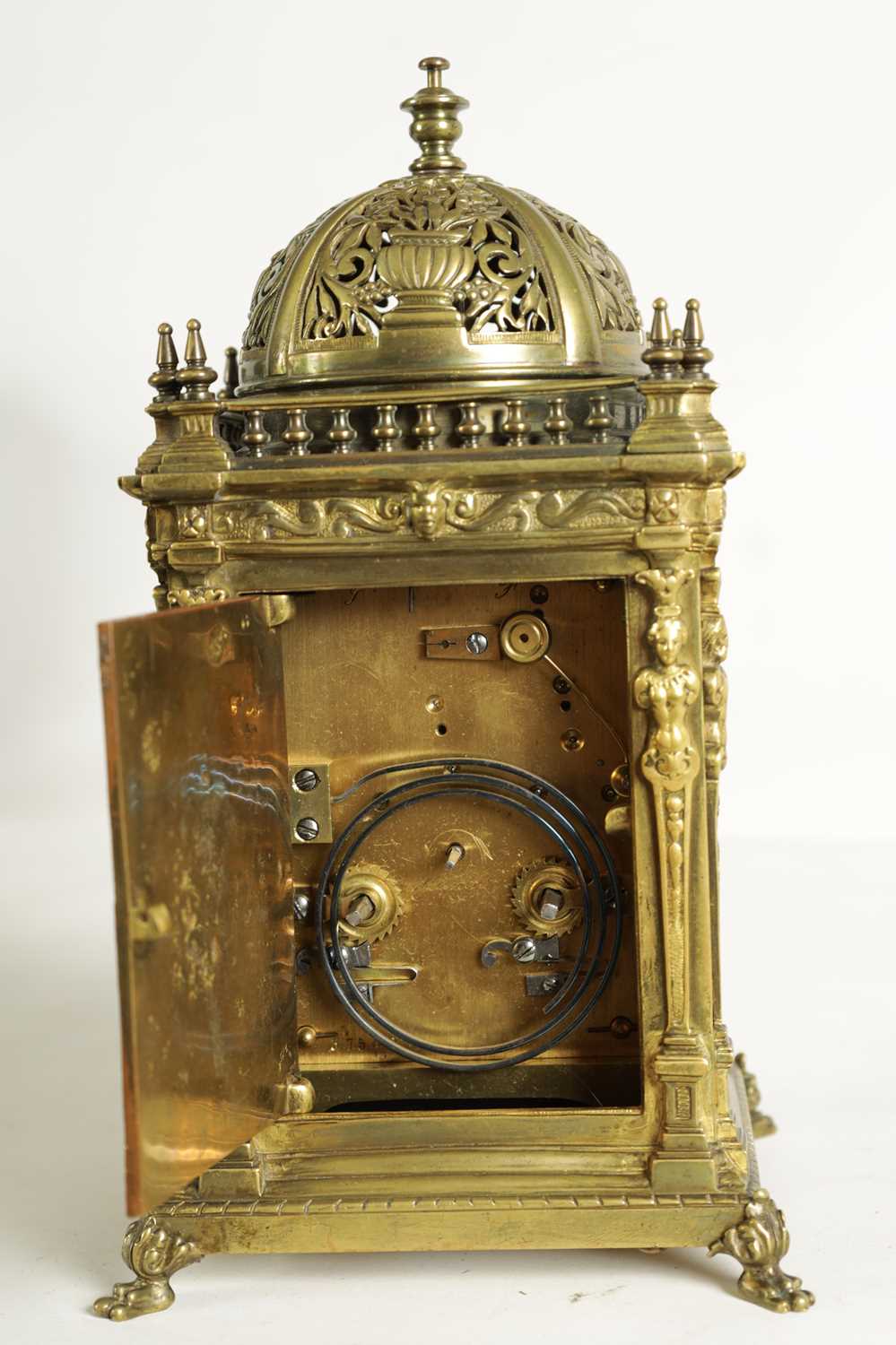 A LARGE AND UNUSUAL LATE 19TH CENTURY FRENCH BRASS REPEATING CARRIAGE CLOCK - Image 13 of 16