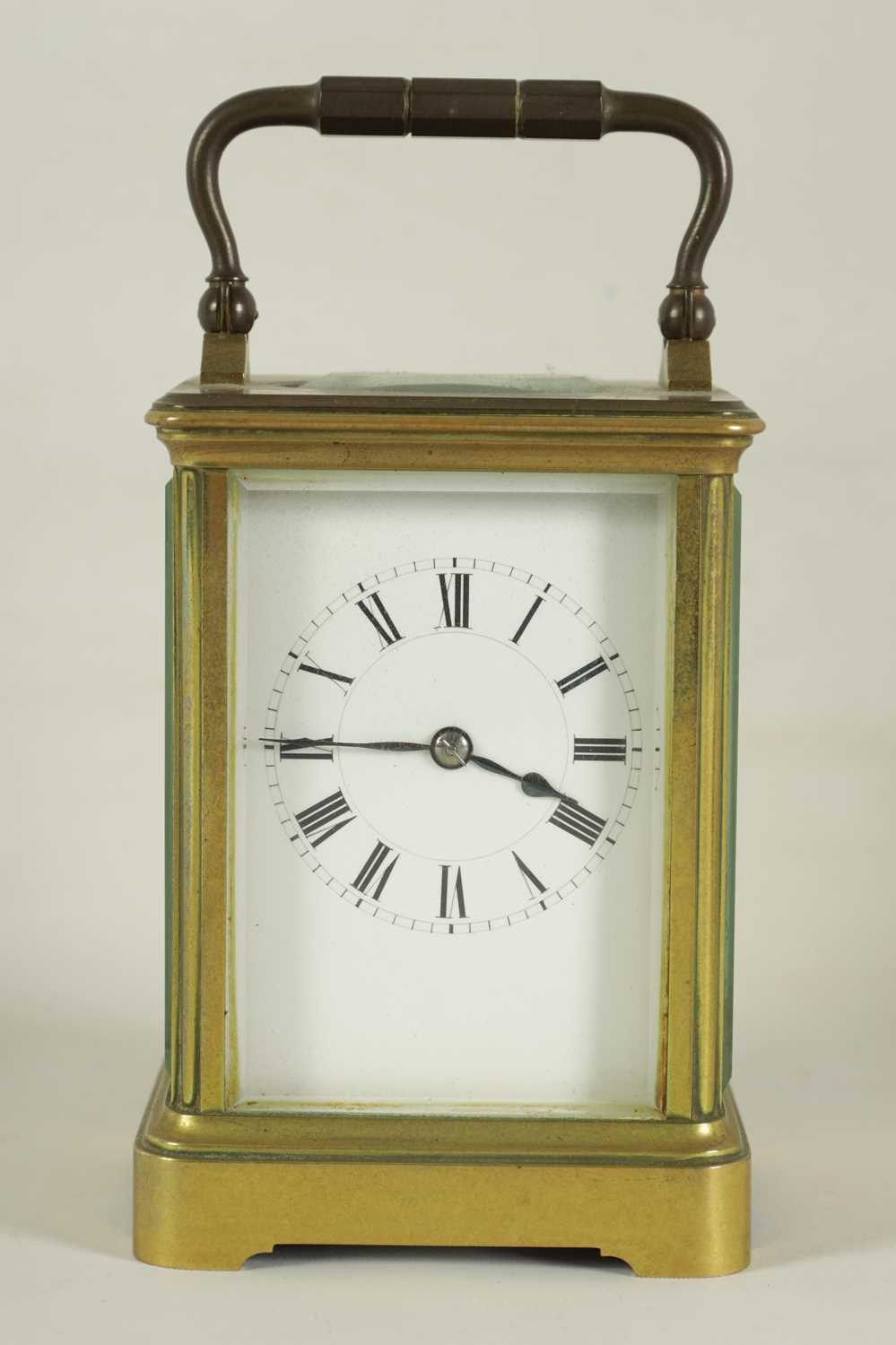 HENRI JACOT A LATE 19TH CENTURY FRENCH BRASS STRIKING CARRIAGE CLOCK - Image 3 of 8