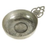 A RARE ENGLISH PEWTER PORRINGER CIRCA 1663