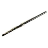 A 19TH CENTURY EBONY FLUTE BY EMILE HENON, SEDAN