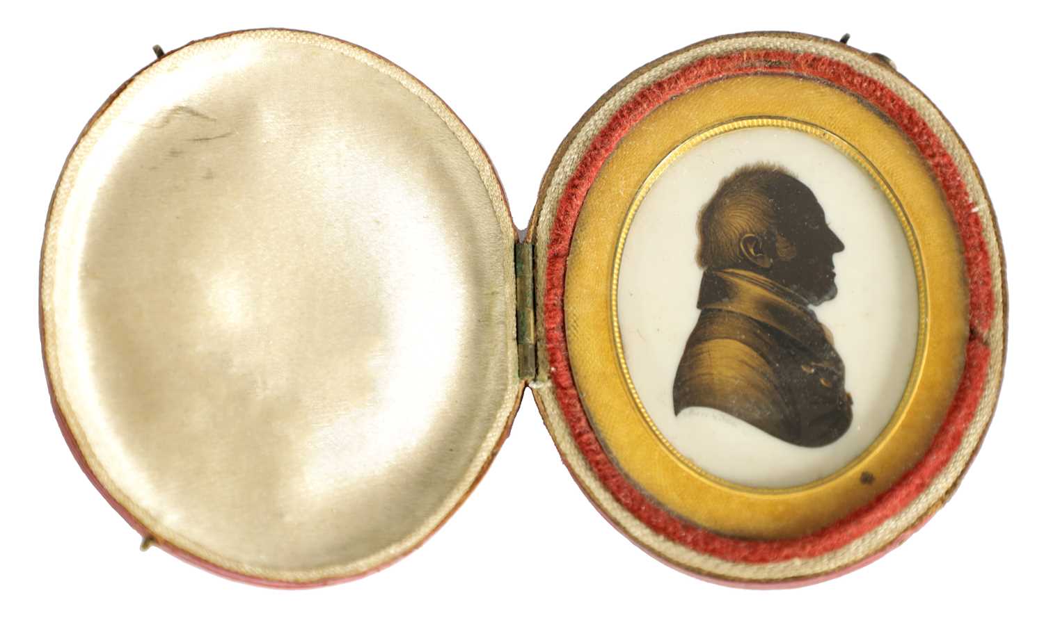 JOHN FIELD - AN EARLY 19TH CENTURY OVAL MINIATURE SILHOUETTE ON IVORY