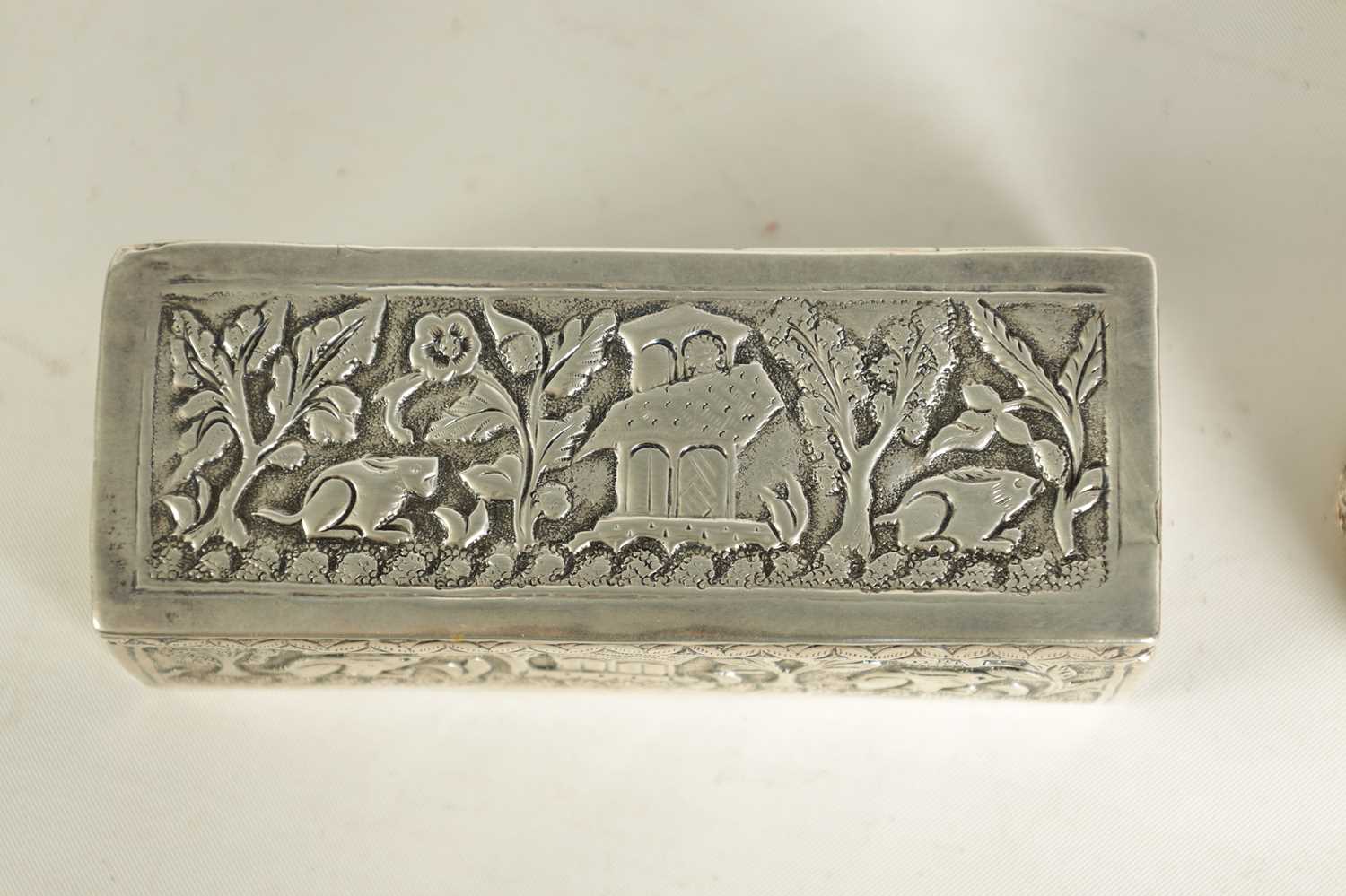 A COLLECTION OF FOUR LATE 19TH CENTURY INDIAN SILVER TRINKET BOXES - Image 5 of 14