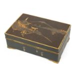 A JAPANESE MEIJI MIXED METAL STEEL LIDDED BOX BY KOMAI