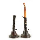 TWO 18TH CENTURY SPIRAL CANDLESTICKS