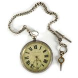 A LATE VICTORIAN OVERSIZED SILVER GENTLEMAN’S POCKET WATCH signed E Wise Manchester