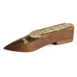 A 19TH CENTURY NAPOLEONIC PRISONER OF WAR DOMINO BOX AND CRIBBAGE BOARD WOODEN SHOE SET