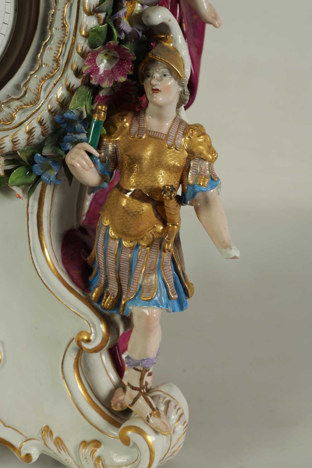 AN IMPRESSIVE MID/LATE 19TH CENTURY MEISSEN MANTEL CLOCK OF LARGE SIZE - Image 5 of 22