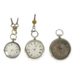 A VICTORIAN SILVER CASED GENTLEMANS POCKET WATCH