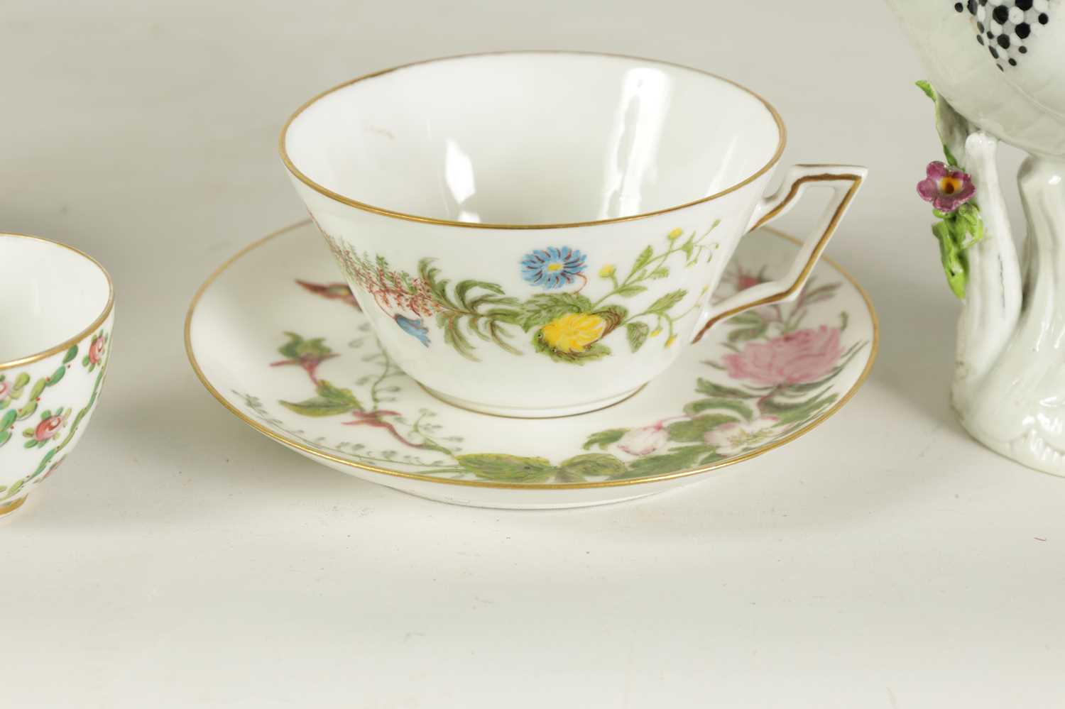 THREE 19TH CENTURY SEVRES STYLE MINIATURE CUPS AND SAUCERS - Image 3 of 15