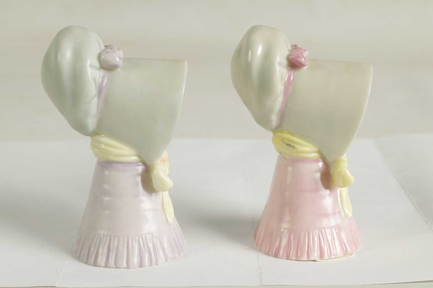 OLD WOMAN AND YOUNG GIRL TWO ROYAL WORCESTER CANDLE EXTINGUISHERS - Image 4 of 6